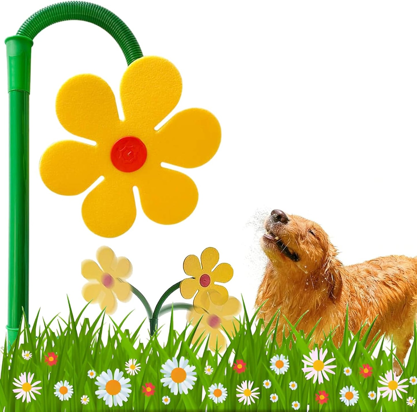 Dancing Sunflower Garden Sprinkler - 360° Rotating Crazy Daisy Water Toy for Kids & Dogs 🌻💦