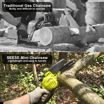 Brushless Mini Chainsaw - Portable Cordless Electric Power Saw for Wood Cutting 🪚🔋