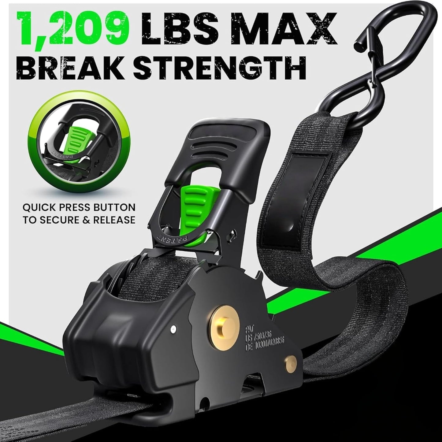Auto-Retractable Ratchet Straps (4-Pack) - 1" x 10FT Heavy Duty Tie Downs 🚛⛓️