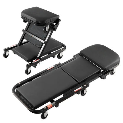 Foldable Mechanics Creeper Stool - 2-in-1 Rolling Garage Seat (300 lbs Capacity) 🛠️🏎️