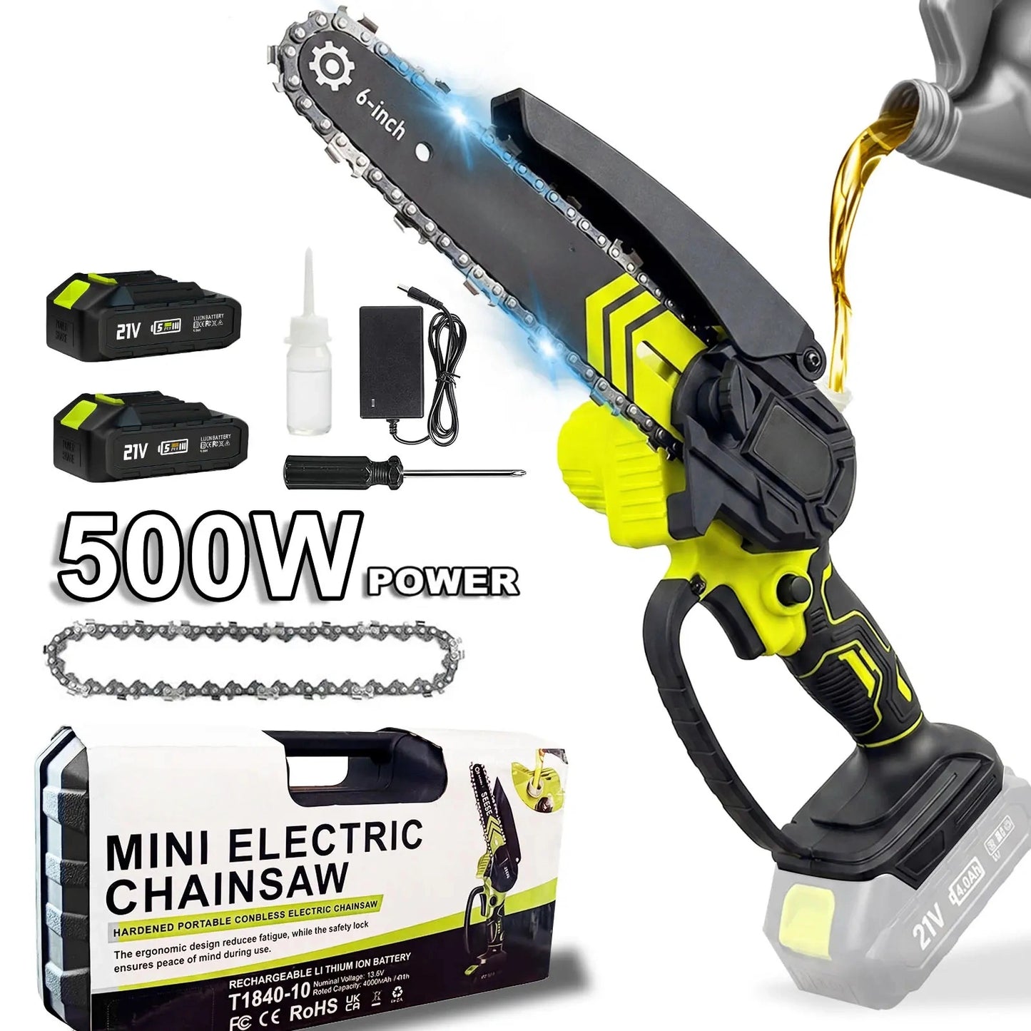 Brushless Mini Chainsaw - Portable Cordless Electric Power Saw for Wood Cutting 🪚🔋