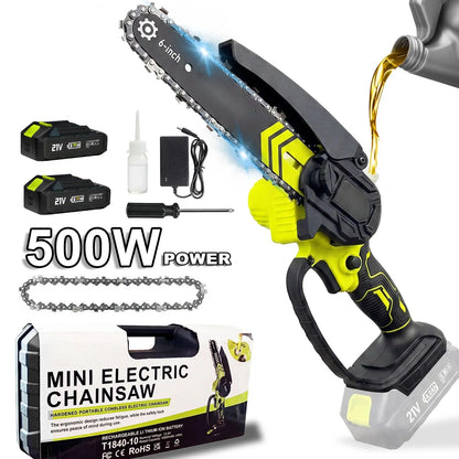 Brushless Mini Chainsaw - Portable Cordless Electric Power Saw for Wood Cutting 🪚🔋