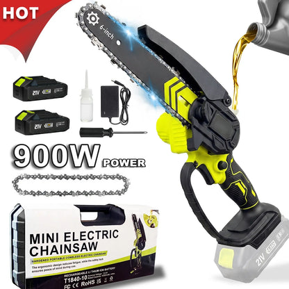 Brushless Mini Chainsaw - Portable Cordless Electric Power Saw for Wood Cutting 🪚🔋