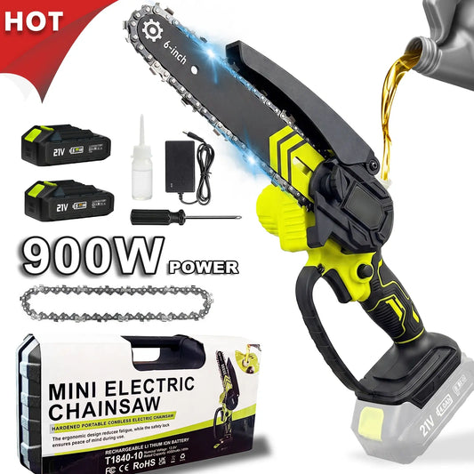 Brushless Mini Chainsaw - Portable Cordless Electric Power Saw for Wood Cutting 🪚🔋