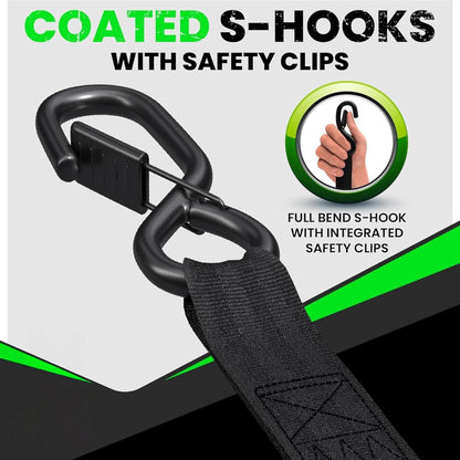 Auto-Retractable Ratchet Straps (4-Pack) - 1" x 10FT Heavy Duty Tie Downs 🚛⛓️