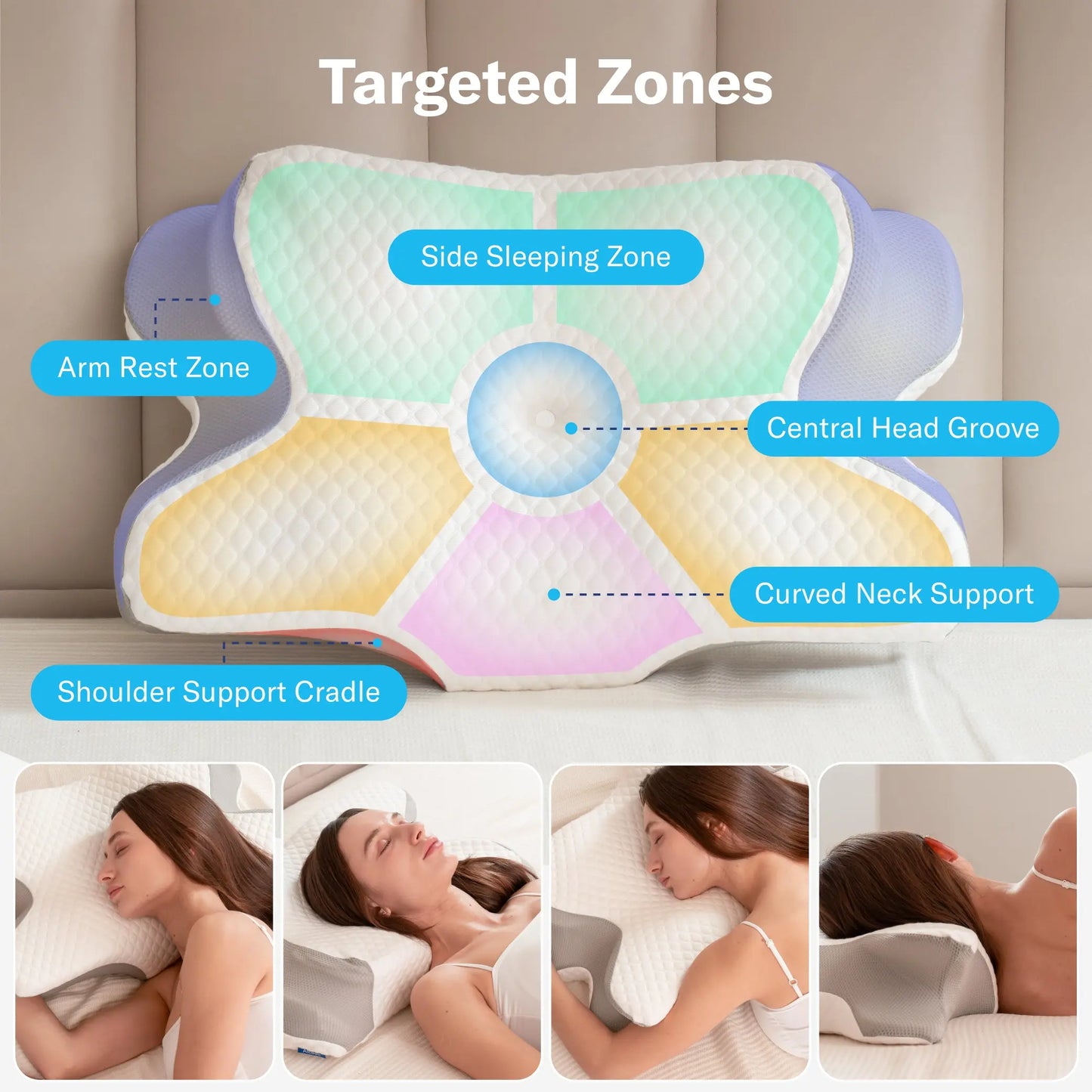 Cervical Memory Foam Pillow | Neck Pain Relief & Support 💤🌙