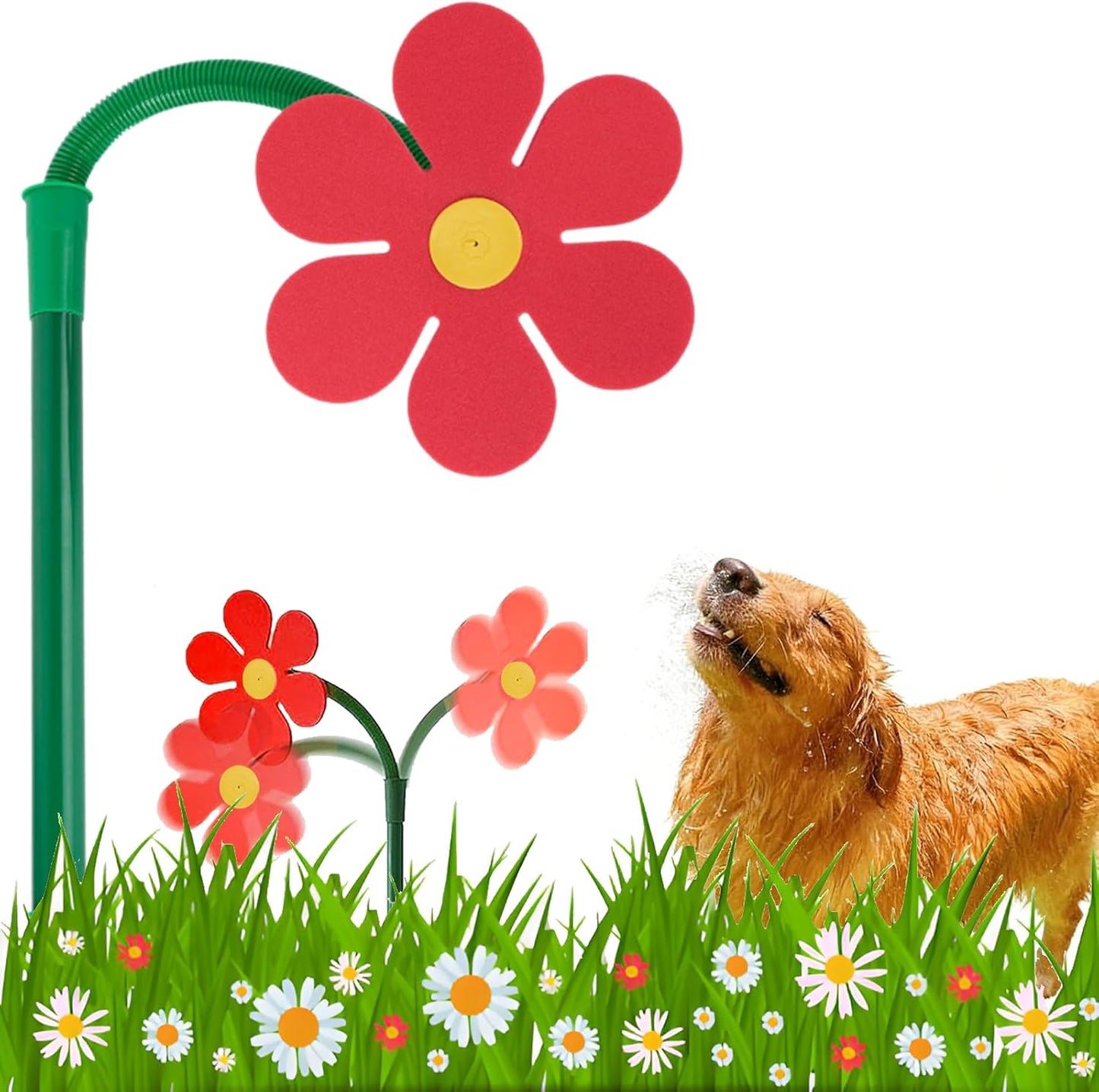 Dancing Sunflower Garden Sprinkler - 360° Rotating Crazy Daisy Water Toy for Kids & Dogs 🌻💦