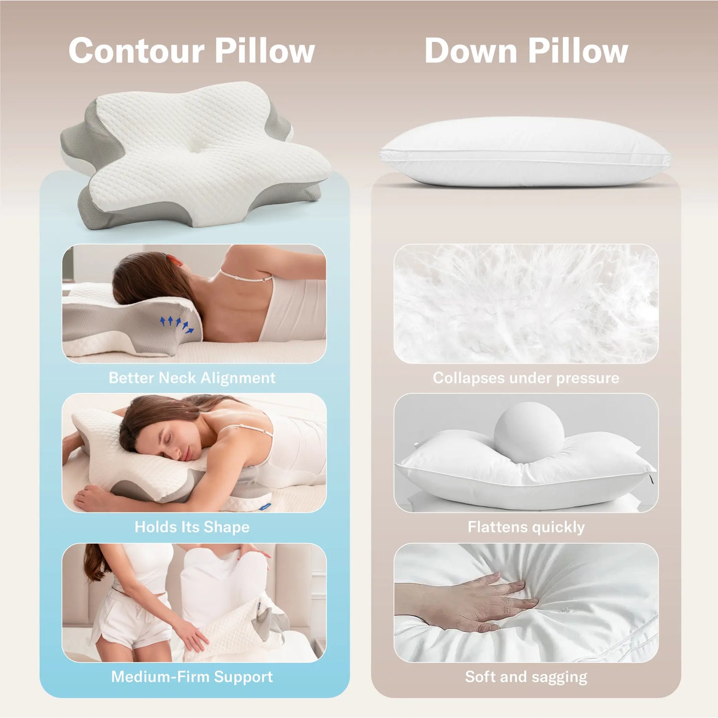Cervical Memory Foam Pillow | Neck Pain Relief & Support 💤🌙
