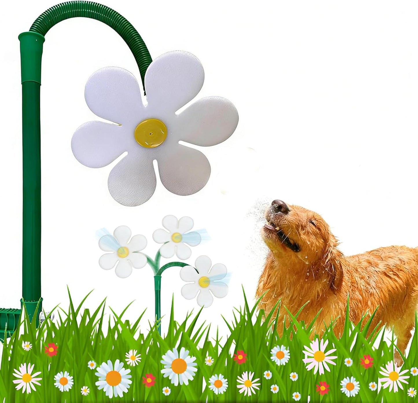 Dancing Sunflower Garden Sprinkler - 360° Rotating Crazy Daisy Water Toy for Kids & Dogs 🌻💦