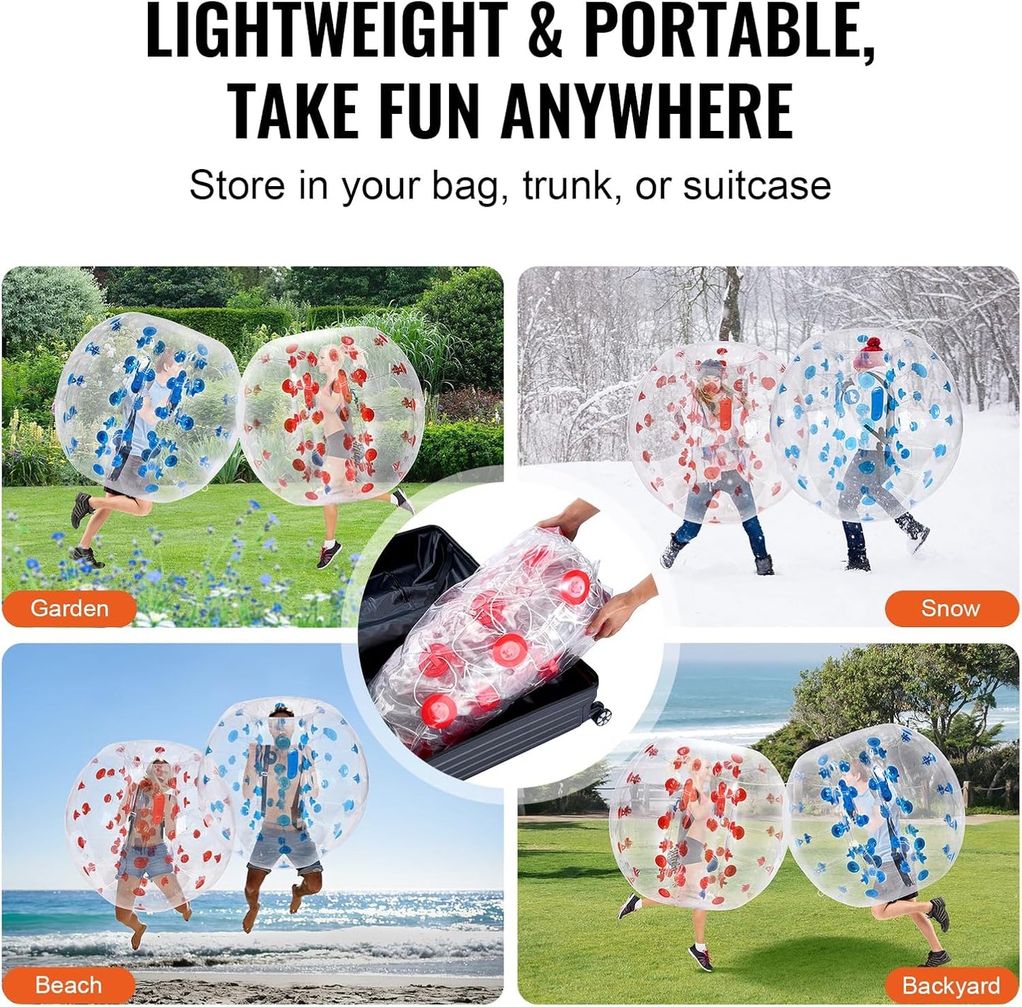 Inflatable Bumper Balls 2-Pack - 5FT Heavy-Duty Sumo Zorb Balls for Adults & Teens ⚽️🔥