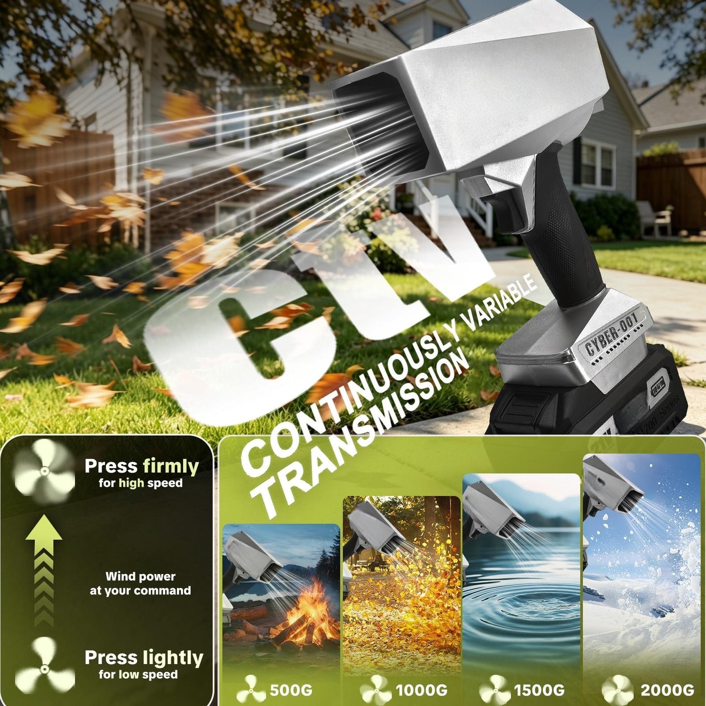 Cyber High-Power Cordless Jet Fan - 120 MPH+ Turbo Blower & Air Duster 🌬️⚡