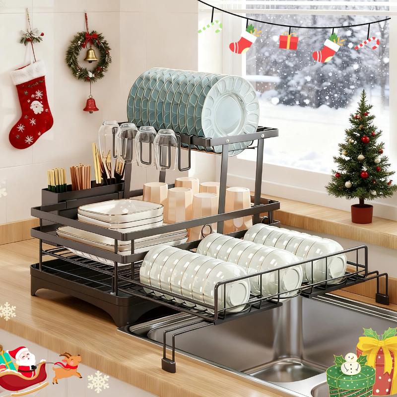 2-Tier Extendable Dish Drying Rack - Anti-Rust Pro Series 🍽️✨